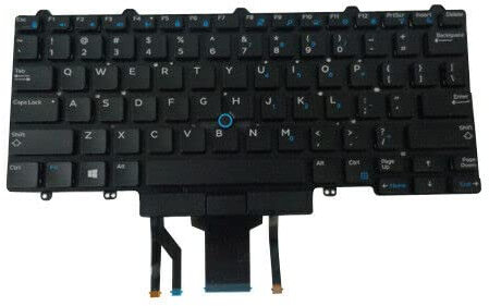 Yesvoo US-Tastatur mit Hintergrundbeleuchtung für Dell Latitude E7450 E5450 E5470 E7470 5480 7480 (nur Dual Pointing), P/N: D19TR 383D7