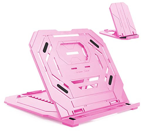 Drawing Tablet Stand, Laptop Stand, Foldable Stand for Pen Tablet Display, 9 Levels Adjustable Angles with a Built-in Phone Holder, for 12-17 inch Drawing Tablet, MacBook, Laptop, iPad, Book, Phone