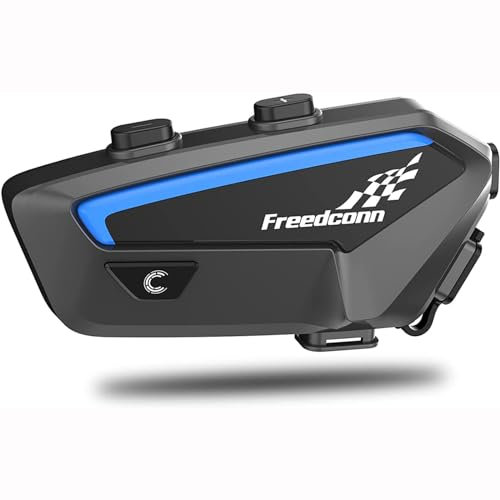 FreedConn FX Bluetooth Motorrad Headset Intercom,Motorradhelm Headset für 6-10 Fahrer,DSP und CVC Geräuschunterdrückung Motorradhelm Kommunikationssystem mit Musikteilen Funktion,Schwarz,1 Paket