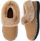 EverFoams Damen Bootie Hausschuhe Warm Weich Bequem Memoryschaum Rutschfeste Innen Pantoffeln mit flauschigem Kragen, hautfarben, 40 EU