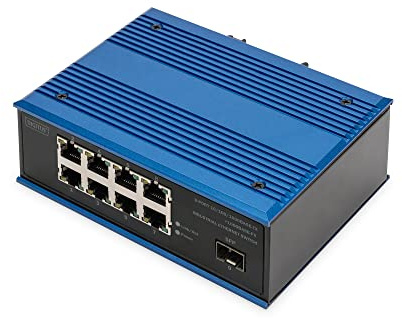 DIGITUS Industrial Ethernet Switch 8-Port 10/100/1000Mbps DC 12-52V 1 Gbps