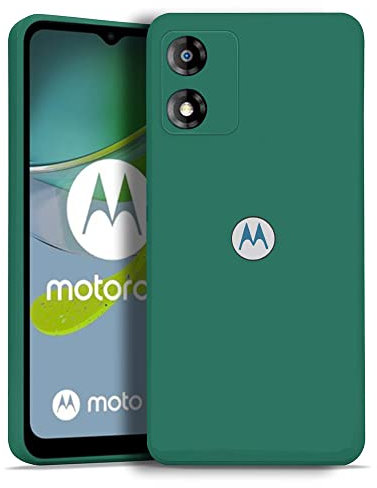 KRUSKY Liquid Silicone Case for Motorola Moto E13, Soft Gel Rubber Anti-scratch Shockproof Slim Full Body Protection Phone Case Cover Compatible with Motorola Moto E13 (ForestGreen)
