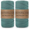 NOTIONSLAND 2-teilige 4MM Polyester Garn, Makrame Garn, Polyester geflochtene Schnur, Polyester Garn für Häkelkorb, Taschen, DIY Handwerk, Wohndekoration-Grau grüne Farbe