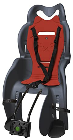 Generico SANBAS ELIBAS seggiolino Posteriore Universale Bici per Trasporto Bambini Attacco Telaio Made in ITALY (Grigio Scuro)