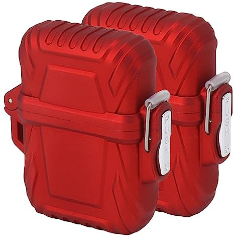 Feuerzeug-Feuerzeuggehäuse, Kompakte Taschenlampe, Sicheres Feuerzeuggehäuse, IP56 Wasserdicht, Perfekte Passform für Campingausflüge (Rot)