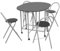 vidaXL 5-Piece Foldable Dining Set in Black MDF and Iron - Space-Saving Design with Castors for Easy Movement and Storage