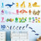 DECOWALL DS12-8076 Tiernummer Wandtattoo für Kinder Buchstaben Laute von Wandaufkleber Wandsticker geeignet für Kindergarten Vorschule Grundschule Klassenzimmer Schlafzimmer Lernen