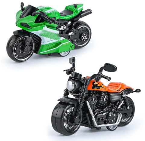 SHDIEHJFMLDH 2 Stücke Legierung Motorrad Spielzeug,Pull Bac Fahrzeug Spielzeug,Spielzeugautos Set,Motorrad Modell für Freunde und Kinder,für Lernspiel, Geburtstagsparty-Geschenk