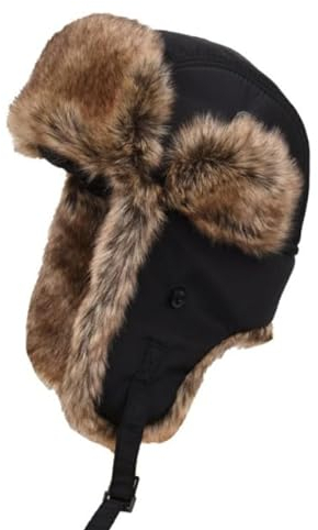 JIAHG Herren Winter Fliegermütze Trappermütze Winddicht Warm Wintermütze mit Ohrenklappen Männer Baseball Cap Bombermütze Russenmütze für Snowboarden Skaten Radfahren