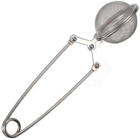 Long Handle Loose Leaf Snap Ball Tea Infuser Spoon Stainless Steel Tea Leaves Herb Mesh Ball Infuser Filter Squeeze Strainer Spoon Random Practical Design