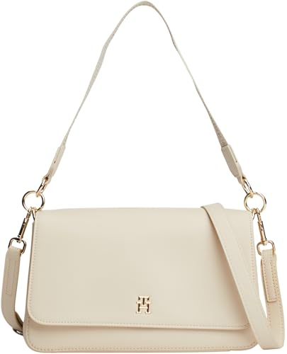 Tommy Hilfiger Damen Schultertasche Shoulder/Crossover mit verstellbarem Riemen, Beige (Classic Beige), Einheitsgröße