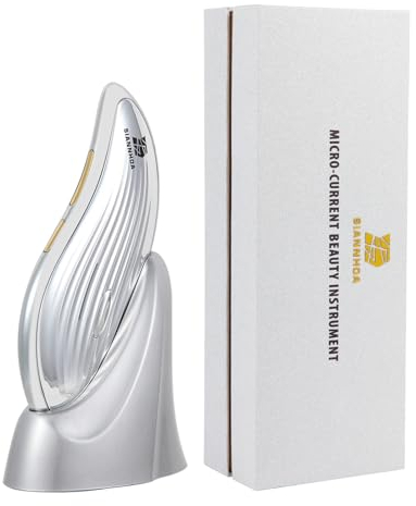 SIANNHOA Massaggiatore Viso Antirughe, EMS Gua Sha per il Viso, Massaggiatori Viso Collo Lifting Anti Invecchiamento, Calore & Vibrazione