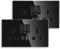 UPROZIL 2 Pack Black Double Switched Socket with USB A & Type C Charging Ports,13 Amp Wall Plug Socket with Crystal Black Glass Panel,Wall Outlet Electric Power Socket