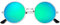 BOUBONI Hippie Sonnenbrille 70er Jahre Runde Hippie Brille Party Deko Sonnenbrille für Damen mit farbigem Brillenputztuch (Gespiegeltes Grün)