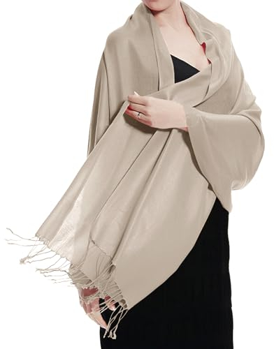 TZ Promise Pashmina Schal, groß, weich, einfarbig, für Damen, CAMEL, Einheitsgröße