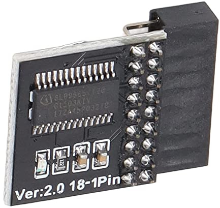 Tbest Motherboards,TPM2.0-Sicherheitsmodul 18-polig für Motherboard-LPC-Karte für Upgrade-Test Schwarz
