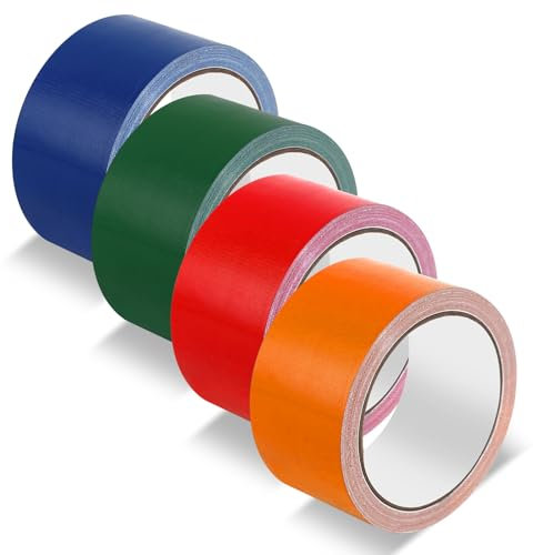 BELIHOME Panzertape Gewebeband Bunt, 4 Rollen Wasserdichtes Klebeband Allzweck, Extra Stark Panzerband, Duct Tape für Reparaturen Industrielle Abdichten