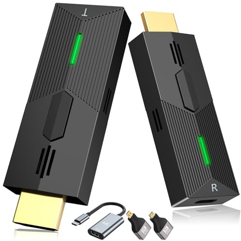 Wireless HDMI Transmitter and Receiver, Plug & Play Decoration 4K Portable 2.4G/5G Wireless Extender Kit for Transferring Video and Audio from Computer to Screen