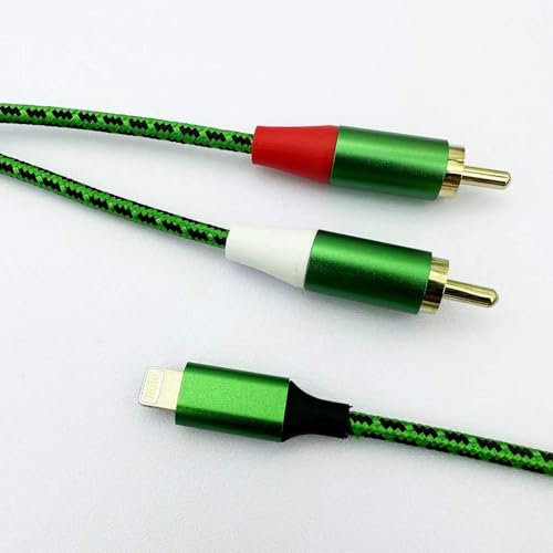 Froggen Per cavo Lightning RCA, cavo adattatore da iPhone a Phono cavo audio stereo rosso e bianco splitter a Y compatibile con iPhone i-Pad i-Pod per amplificatore hifi, altoparlante DJ,