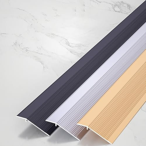 BVDHASDBT Aluminium Stair Nosing Edge Trim,Stair Non-Slip Strip Step Edge Trim,Metal Strip Threshold Strip, Metal Edging Trim Bar For Marble/Glass Step(Iron Grey)
