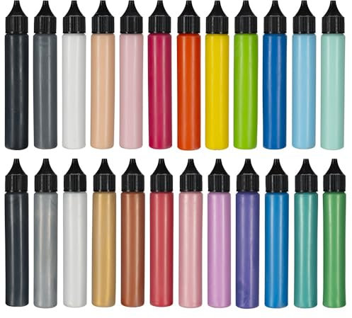Ideen mit Herz 3D-Kerzenfarben in Tuben | 24 Farben | kreative Gestaltung von Kerzen | Kerzen-Stift | Metallic | Perlmutt | 24 Stifte | je 30ml (Sortierung 1)