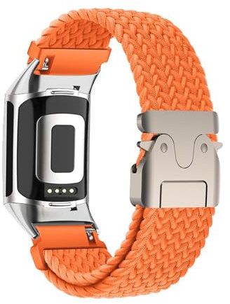 Tressé Bracelet en Nylon Compatible avec Fitbit Charge 5/ Charge 6 Bracelets de Montre, Réglable Boucles Latérales en Métal Sport Hommes Femmes Sangles de Rechange pour Fitbit Charge 5/ Charge 6 (15)