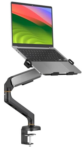 BEWISER Laptop Arm Desk Mount with Gas Spring for 12-17 Inch Laptop,Adjustable Computer Notebook Mount Desk Stand,2-in-1 Monitor Arm for 13-32 Inch Monitor