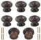 Lot de 8 Boutons de Meuble Ronds en Bois pour tiroir et Meuble TV Chinois Vintage, Ab34 Marron foncé