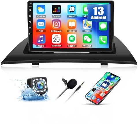 CAMECHO Android Autoradio mit Navi für BMW X3 E83 (2004-2012),Autoradio Doppel Din mit 9 Zoll Bildschirm,Mirror Link FM/RDS WiFi Bluetooth und USB +Rückfahrkamera
