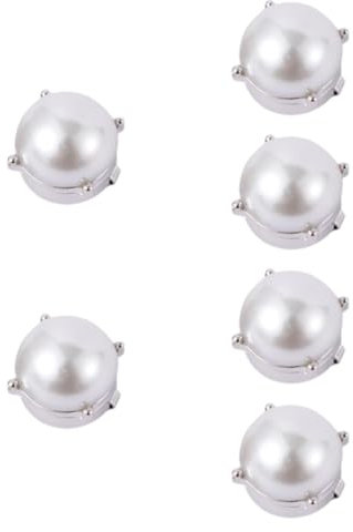 Dickly 6 Stück Manschettenknopf-Knopfabdeckungen für Damen und Herren, abnehmbare Trendige Manschettenknöpfe, Hemdknopf-Clips für Hochzeitsfeier, Silber