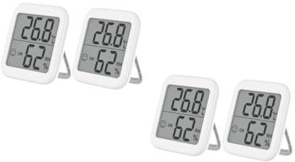BESPORTBLE 2 Sätze Thermometer Hygrometer Innentemperatur Messer Termometerstab Themometer Alarm Uhren Feuchtigkeits- Und Temperatursensoranzeige Temperaturanzeige Plastik Weiß 2 Stück * 2