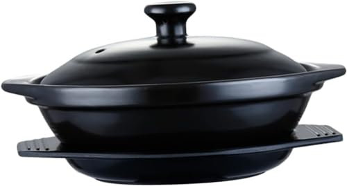 KUOYTT Cazuela de arroz de Barro, cazuela de Barro, Cuenco, Olla Caliente, Olla de Barro, Olla de cerámica para cocinar, cazuela para Sopa, sartén para sukiyaki, Bandeja esmaltada, Plato