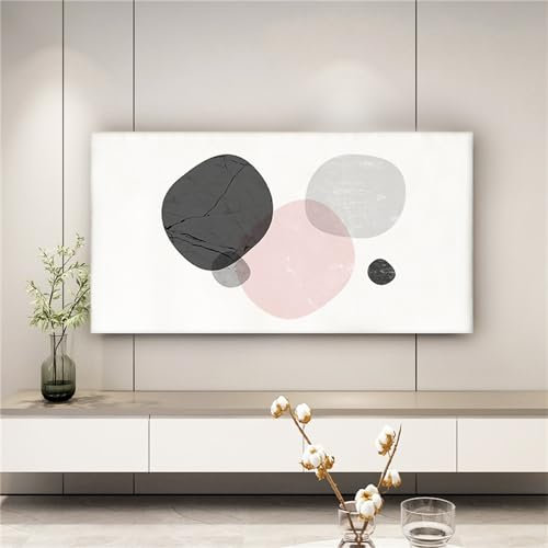 FANSU Bunter Druck Hülle Staubschutzhülle, Bildschirm Staubschutz für Fernsehen Universal Waschbar, Hängend/Desktop Indoor Bildschirm Staubschutz TV Schutzhülle für Den (Schwarzweiß,76-85inch)