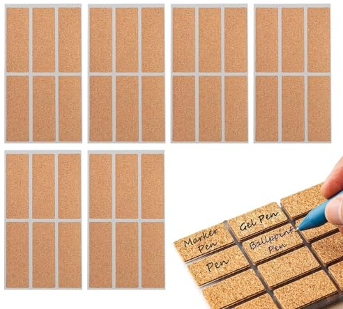 Kork Flaschenaufkleber - Wiederverwendbare selbstklebende Etiketten, wasserdichte hölzerne Geschenk-Tags | Natürliche Korknamen Tags für Töpfe, Behälter -Handwerk, einfache Schreibfläche und