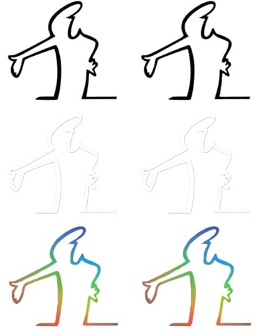 6 Stück Wütender Mann Kratzer Erinnerung Autoaufkleber, Auto Aufkleber Lustige, PVC Wasserdichtes Vinyl Sticker für Auto Wand Laptop Personalisierte Aufkleber, 8 X 8 cm（Schwarz, Weiß, Farbig）