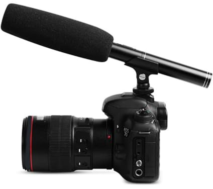 KIMISS Professionelles Videomikrofon mit XLR-Kabel für DSLR, Richtmikrofon für Camcorder und Interviews