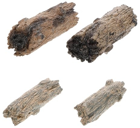 BESPORTBLE Lot de 4 Mini Troncs d'arbre Décoratifs en Résine pour Micro-Paysage, Ornements Miniatures pour Maison de Poupée, Petite et Grosse Taille, Décor de Table à Sable pour Jardin