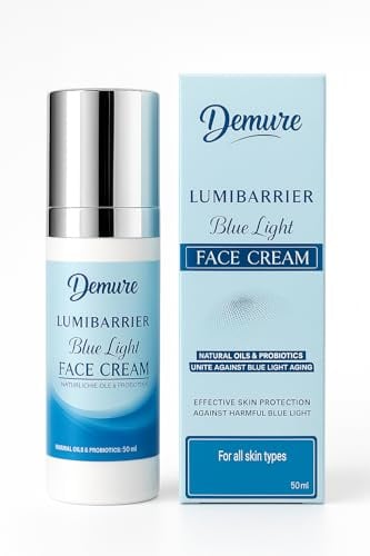Demure LumiBarrier Anti-Aging Parfümfreie Blaulichtschutz Tagescreme (50 ml) – Feuchtigkeitscreme mit Vitaminen C und E, Probiotika, Gesichtscreme mit Blaulicht-Filter, Made in EU