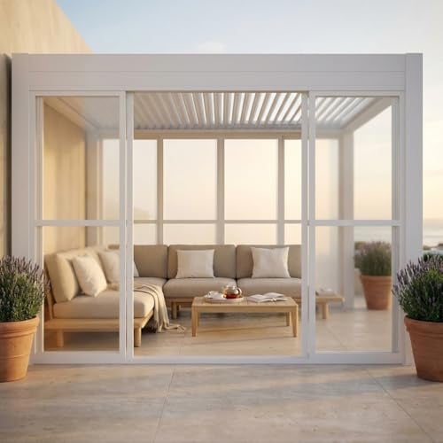 BS COM Parete laterale in policarbonato per pergola bioclimatica Tony - TONY Bianco