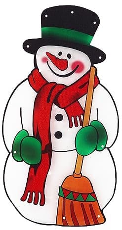 The Benross Christmas Workshop LED Snowman Metallic Silhouette Light, White