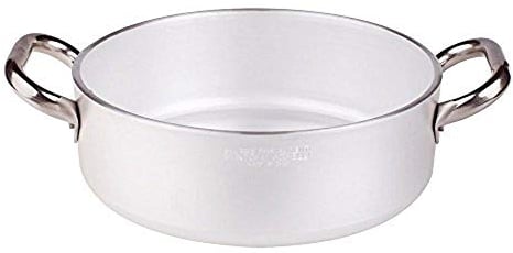 Pentole Agnelli ALMR110655 Casseruola Cilindrica, Bassa con 2 Manici in Acciaio Inossidabile, Argento, 55 cm, 1 Pezzo