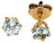 Ohrstecker Stecker mit Aquamarin hellblau 4,4mm & 585 Gold Gelbgold