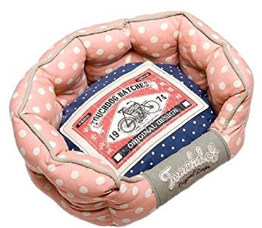 TOUCHDOG OVAL HUNDEBETT ROSA-BLAU, 55x49x23CM