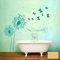 Wandtattoo Wandaufkleber Pusteblume Blüten Schmetterlinge Punkte Dots Wunschtext M1350 - ausgewählte Farbe: *Hellbraun* Größe:*S 180cm x 150cm