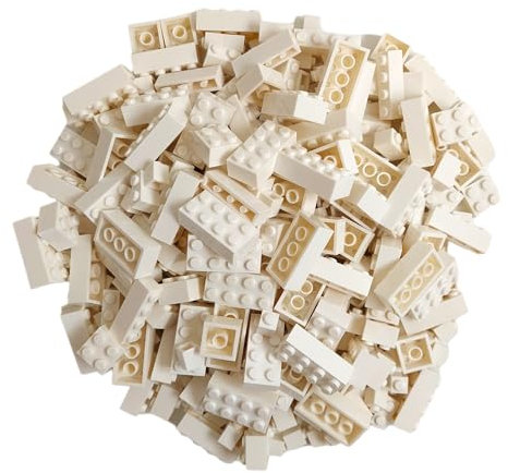 Q-Bricks Classic Bausteine-Box | 300 STK. Grundbausteine in 5 Formen | Farbe: Reinweiss | Verpackt in Einer wiederverwendbaren Box | 100% kompatibel | Hergestellt in der EU