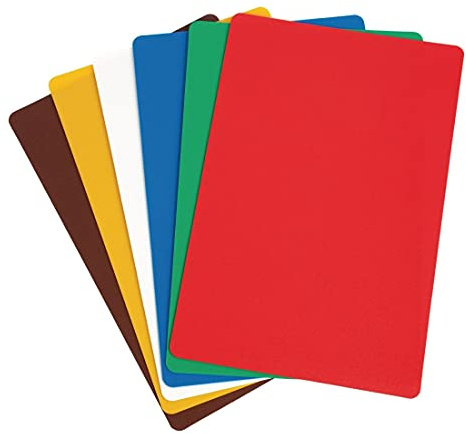 Hygiplas Polyethylene Chopping Mats 300x450mm, 6 Pack, 300mm | Flexible and bendy material allows easy pouring of cut food, lightweight and simple to use in professional kitchens.