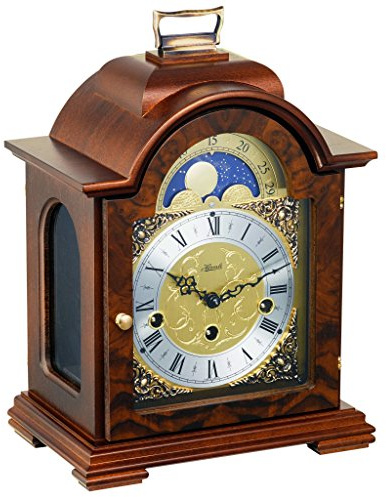 Watching Clocks Hermle Debden Mechanical Mantel Clock with Moon Phase Feature and Westminster Chime (Walnut)
