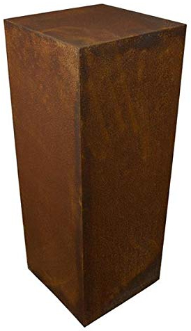 Manufaktur Lichtbogen Rost Säule 80 x 30 x 30 cm quadratisch Edelrost Gartendeko
