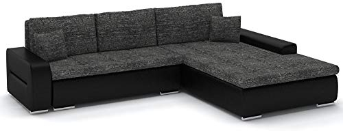 Sofini Wohnlandschaft Toronto 240/200 mit Schlaffunktion! Eckcouch mit Bettkästen! Best Wohnlandschaft! (Lawa 6+ Soft 11 Rechts)