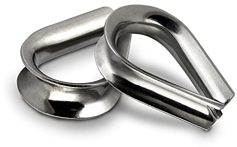 PROTECH 2 Stück Drahtseil Kauschen 14mm Edelstahl A4 rostfreier AISI316 Edelstahlkauschen Drahtseilkauschen Stahlseilkauschen